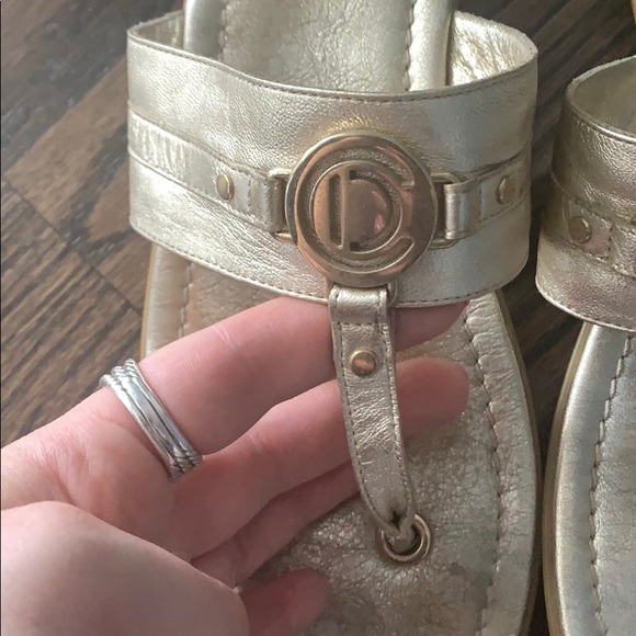Christian Dior Thong Sandals size 39 Gold Metallic - Picture 3 of 5